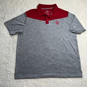 Colosseum Oklahoma University Burgundy Gray Polo XXL